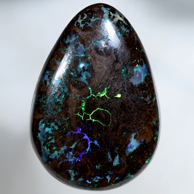 SOLID BOULDER OPAL HUGE 57ct Sparkling orange, green and blue amongst patterned boulder opal SEE VIDEO